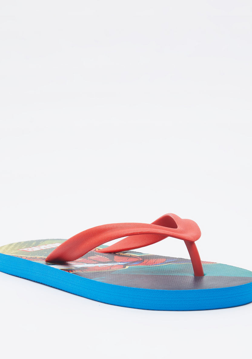 Spider-Man Print Slip-On Thong Slippers-Boy%27s Flip Flops & Beach Slippers-image-1