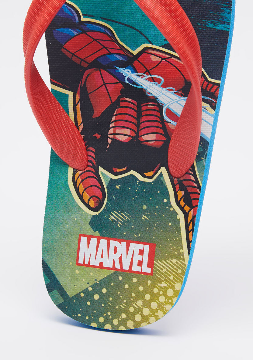 Spider-Man Print Slip-On Thong Slippers-Boy%27s Flip Flops & Beach Slippers-image-4