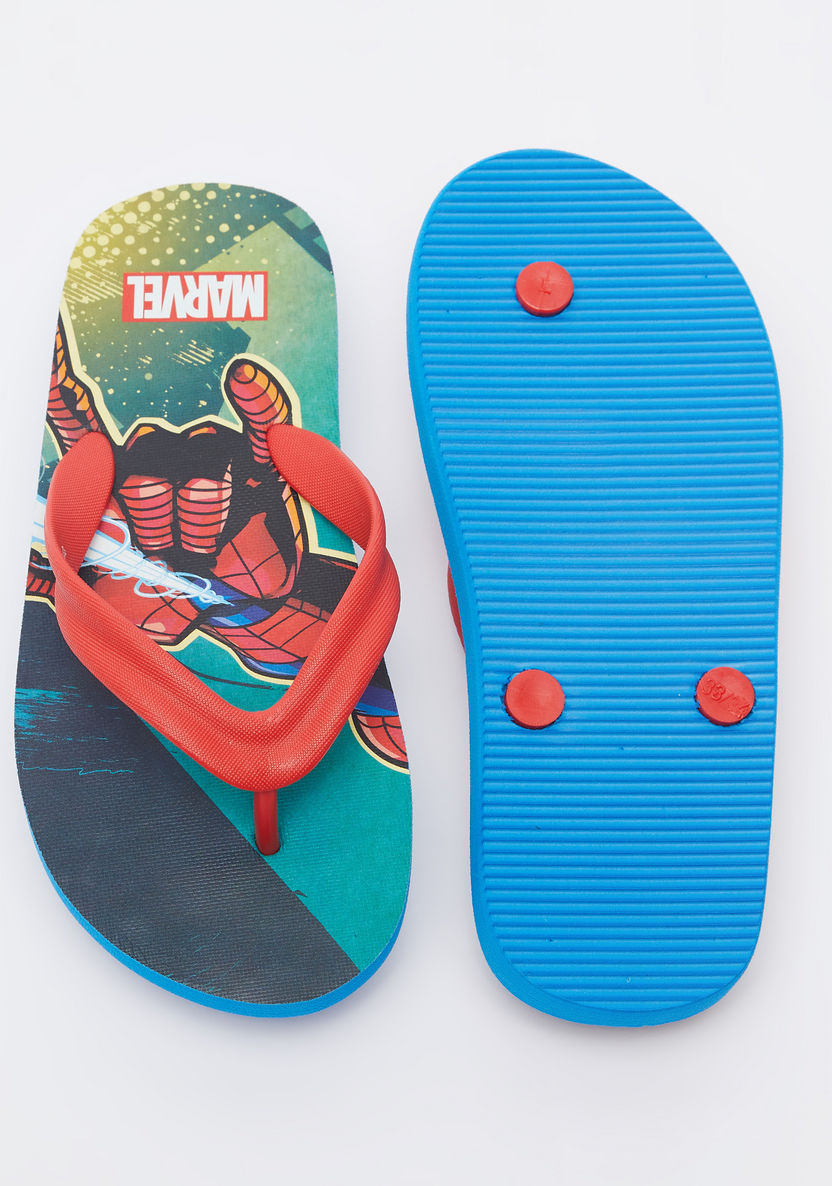 Spider-Man Print Slip-On Thong Slippers-Boy%27s Flip Flops & Beach Slippers-image-5