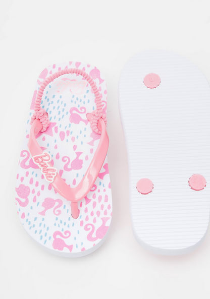 Barbie Print Slip-On Thong Slippers with Elasticated Back Strap