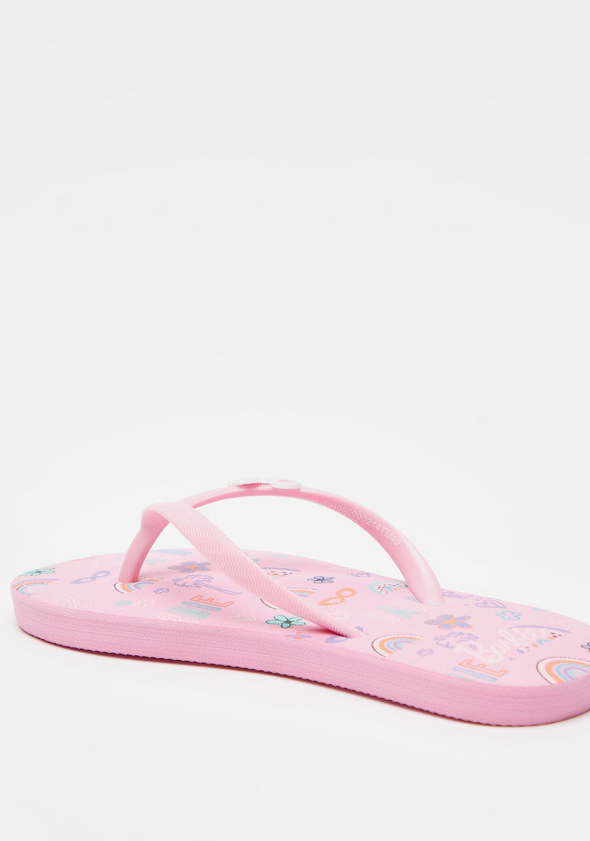 Barbie All Over Print Slip-On Thong Slippers-Girl%27s Flip Flops & Beach Slippers-image-3