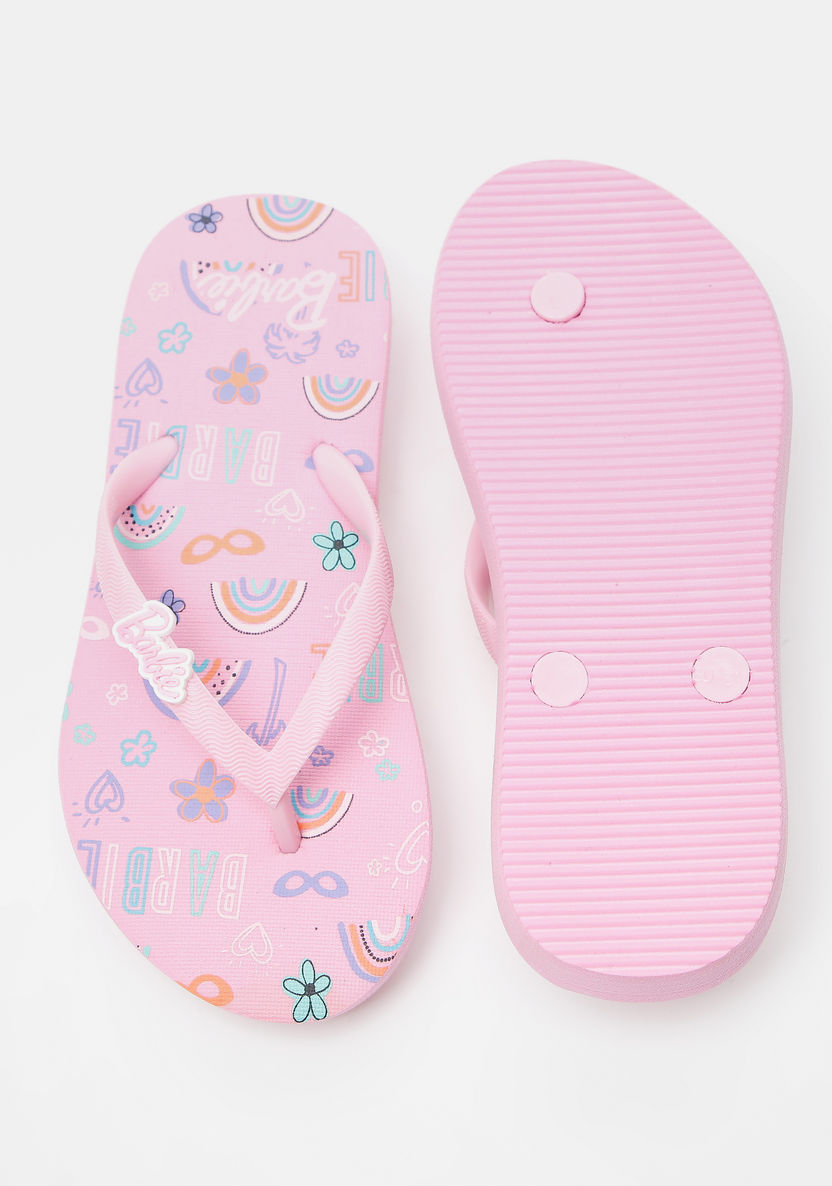 Barbie All Over Print Slip-On Thong Slippers-Girl%27s Flip Flops & Beach Slippers-image-5