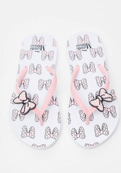 Disney Minnie Mouse Bow Print Slip-On Thong Slippers