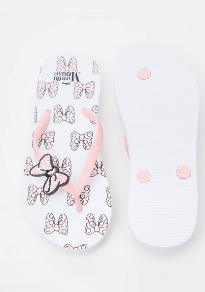 Disney Minnie Mouse Bow Print Slip-On Thong Slippers