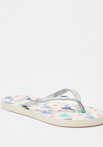Disney Frozen Print Thong Slippers-Girl%27s Flip Flops & Beach Slippers-image-1