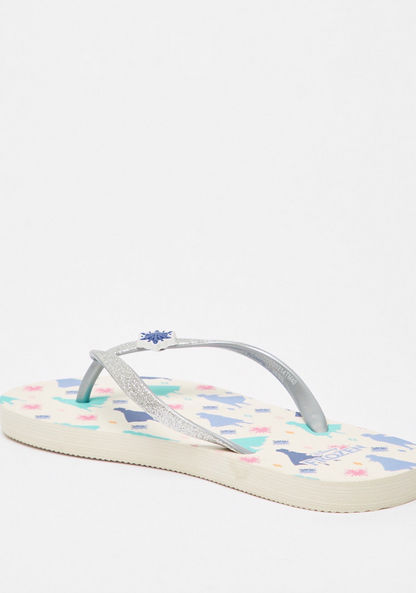 Disney Frozen Print Thong Slippers-Girl%27s Flip Flops & Beach Slippers-image-2
