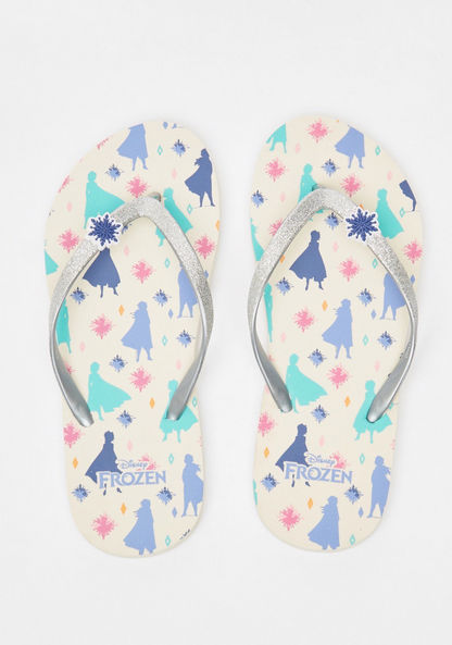 Disney Frozen Print Thong Slippers-Girl%27s Flip Flops & Beach Slippers-image-3