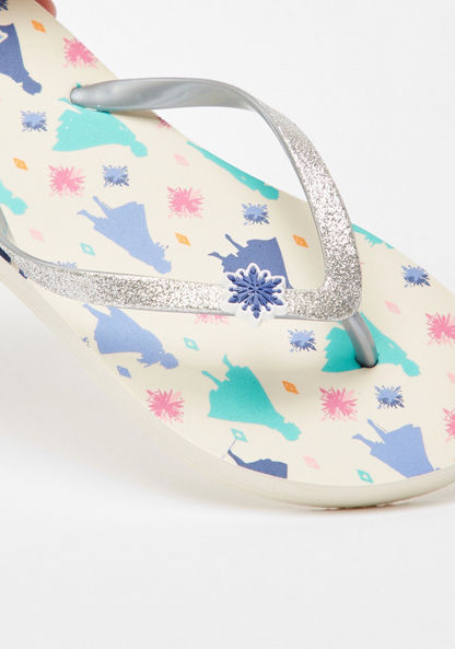 Disney Frozen Print Thong Slippers-Girl%27s Flip Flops & Beach Slippers-image-4