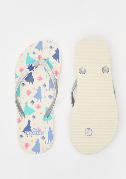 Disney Frozen Print Thong Slippers-Girl%27s Flip Flops & Beach Slippers-image-5