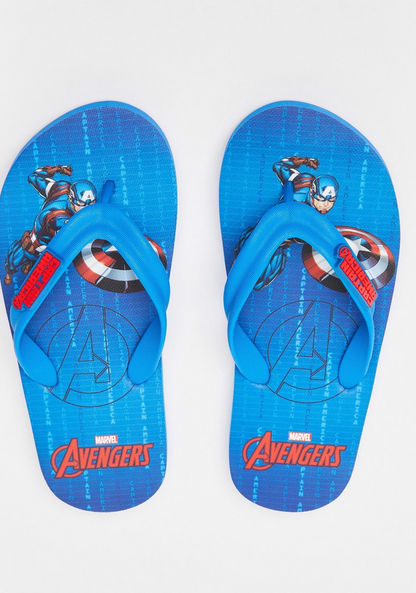 Marvel Avengers Print Thong Slippers-Boy%27s Flip Flops and Beach Slippers-image-0