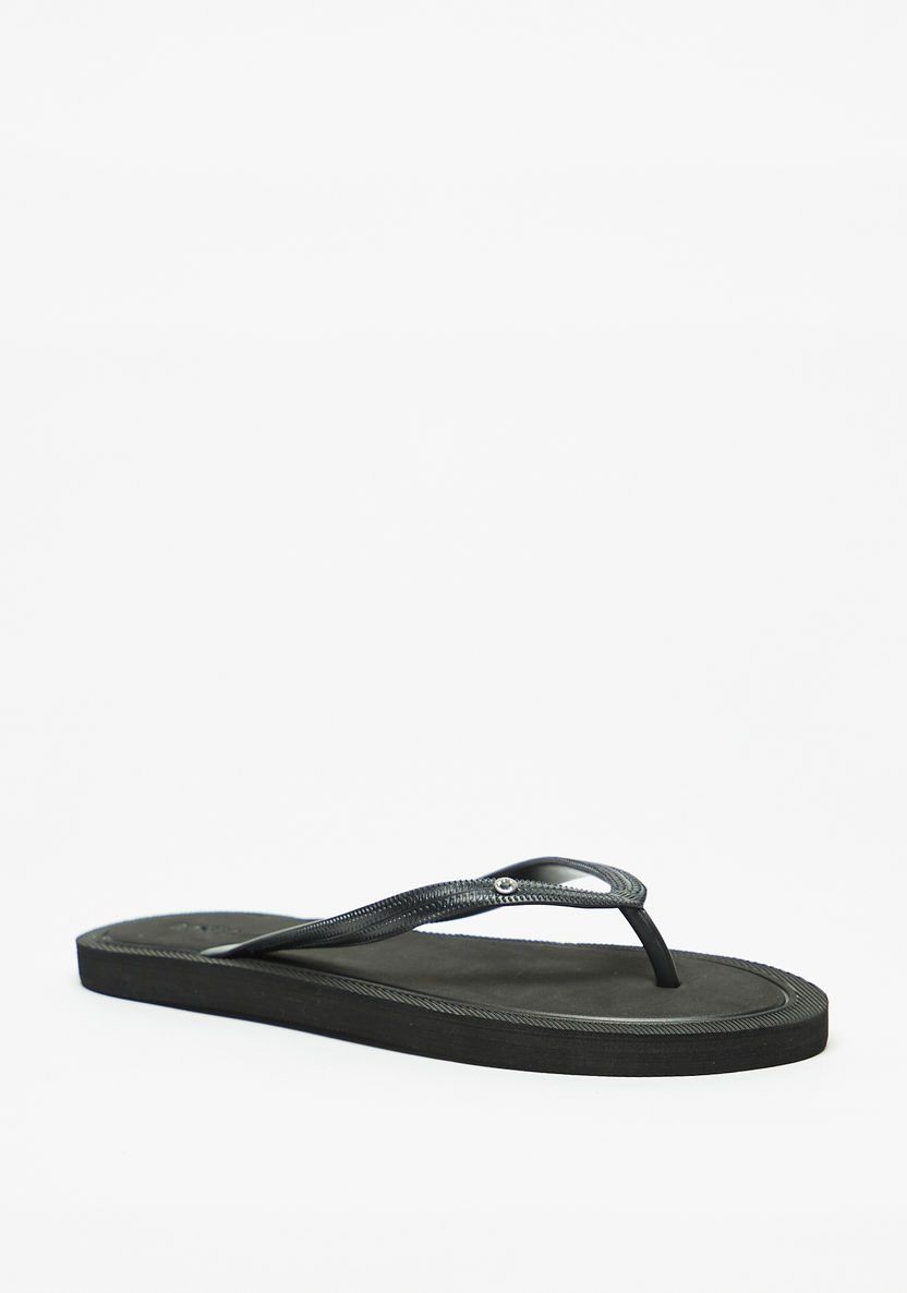 Aqua Solid Slip-On Thong Slippers-Women%27s Flip Flops & Beach Slippers-image-0