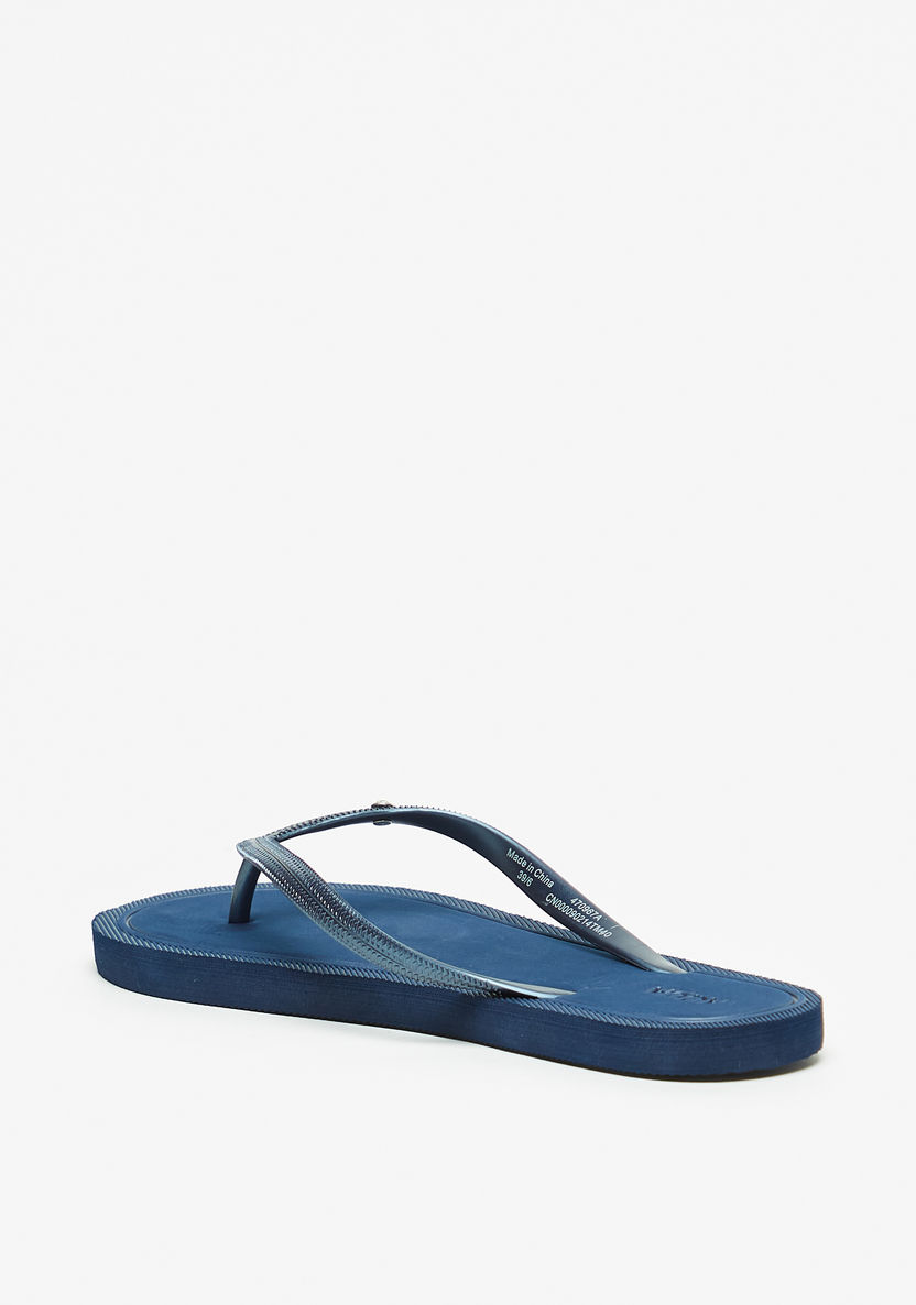 Aqua Solid Slip-On Thong Slippers-Women%27s Flip Flops & Beach Slippers-image-1