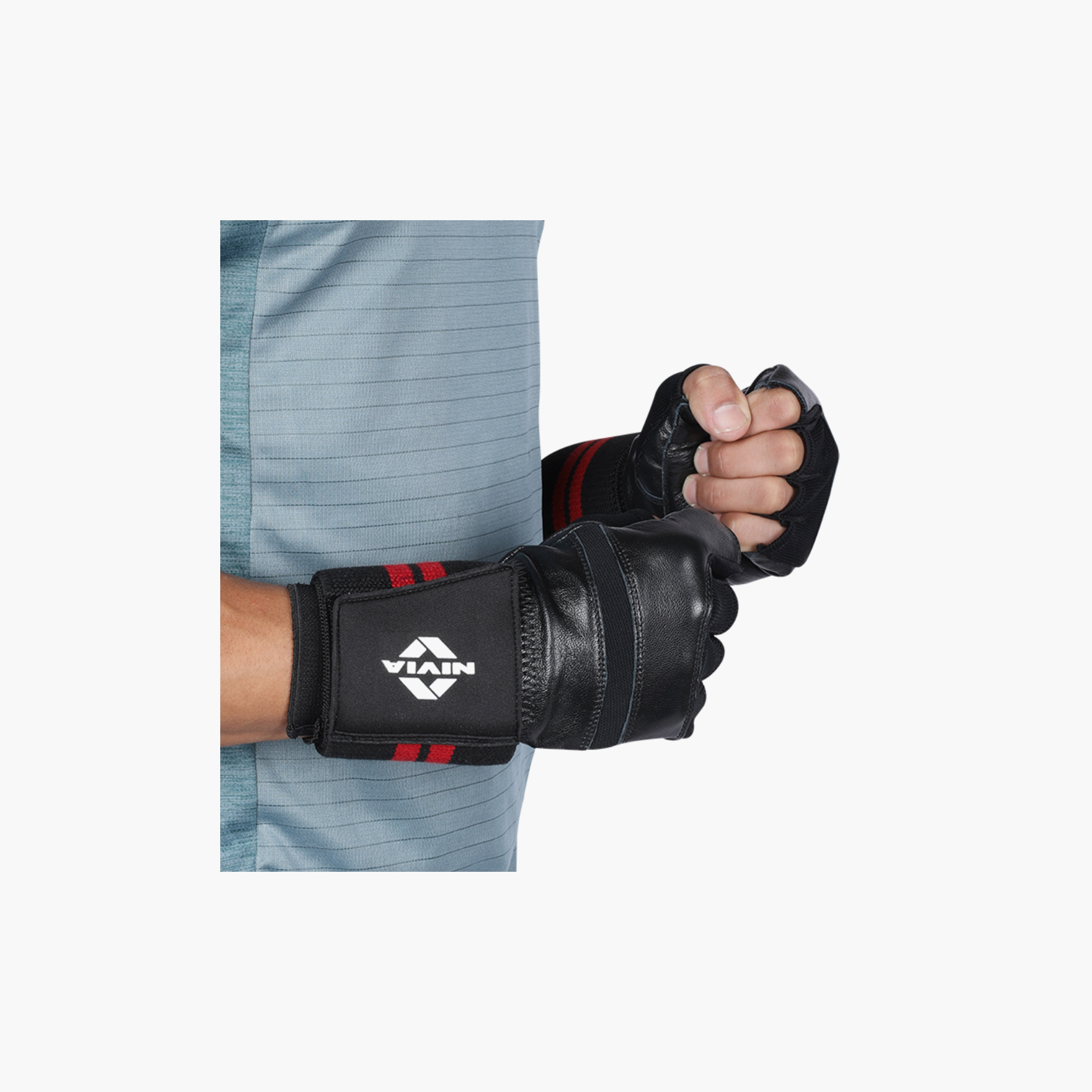  قفازات رفع الأثقال ريستلوك باللون الأسود من نيفيا-sports-gear-gym-image-2