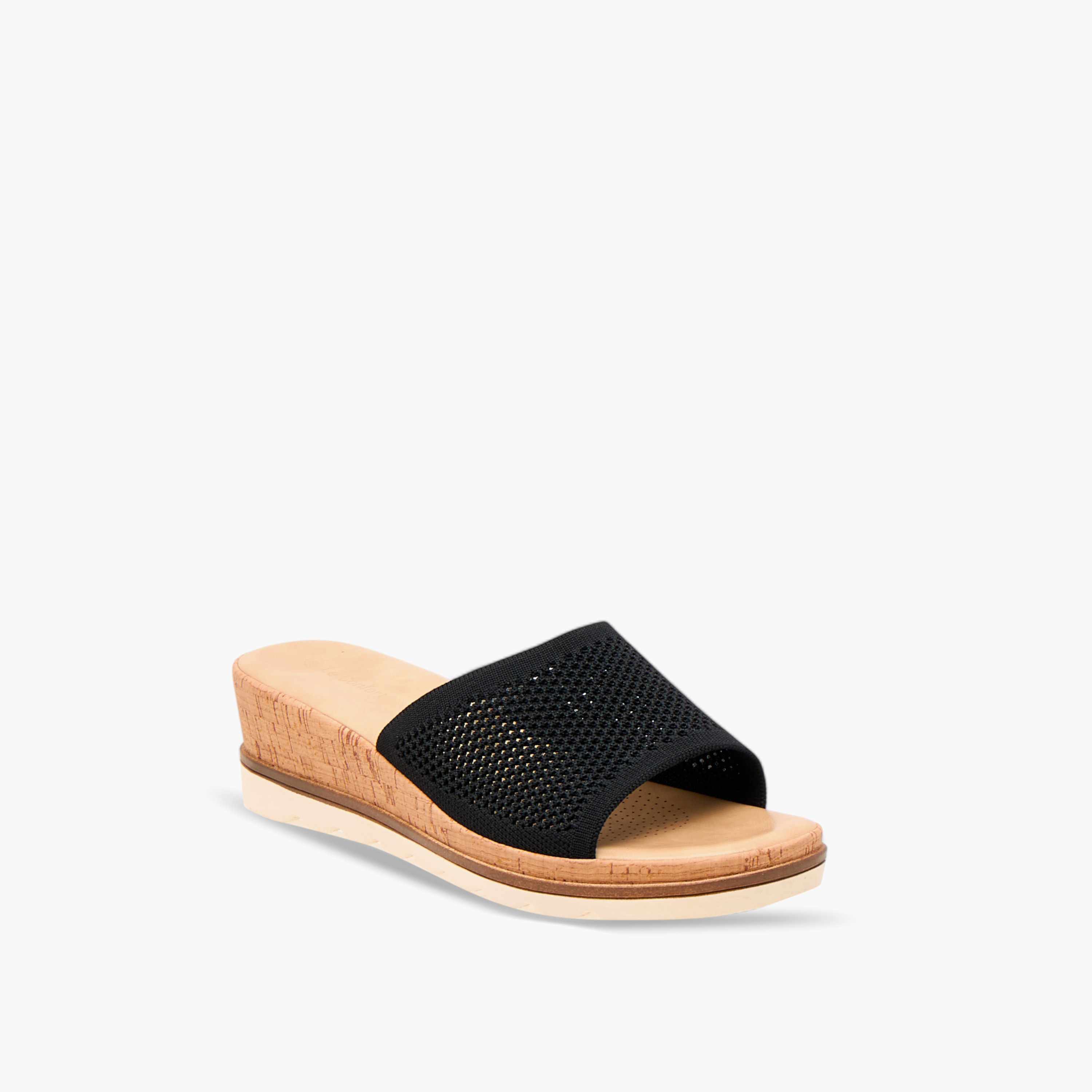 Le Confort Flyknit Textured Slip-On Comfort Sandals with Wedge Heels-women-shoes-sandals-heeled-image-2