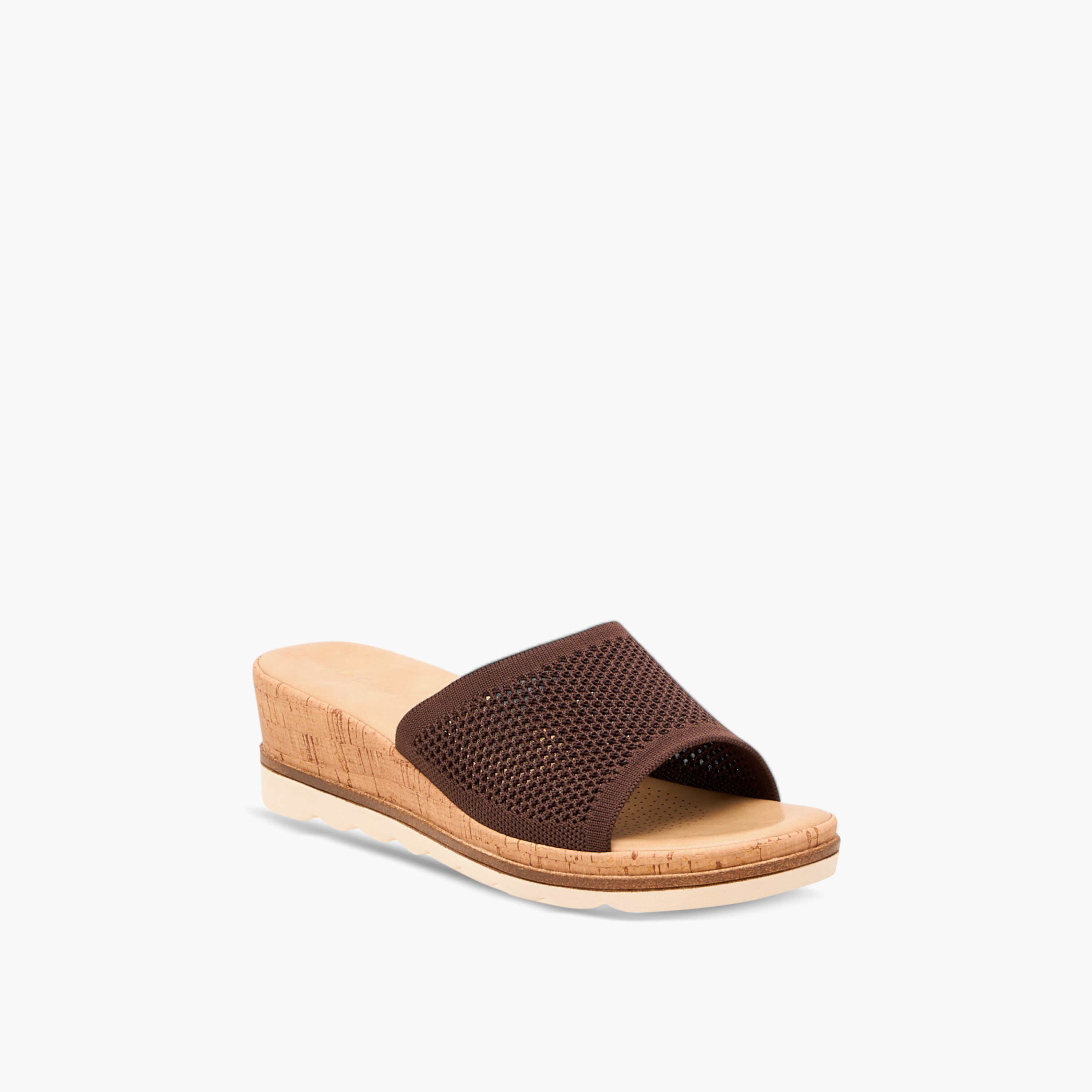 Le Confort Flyknit Textured Slip-On Comfort Sandals with Wedge Heels-women-shoes-sandals-heeled-image-2