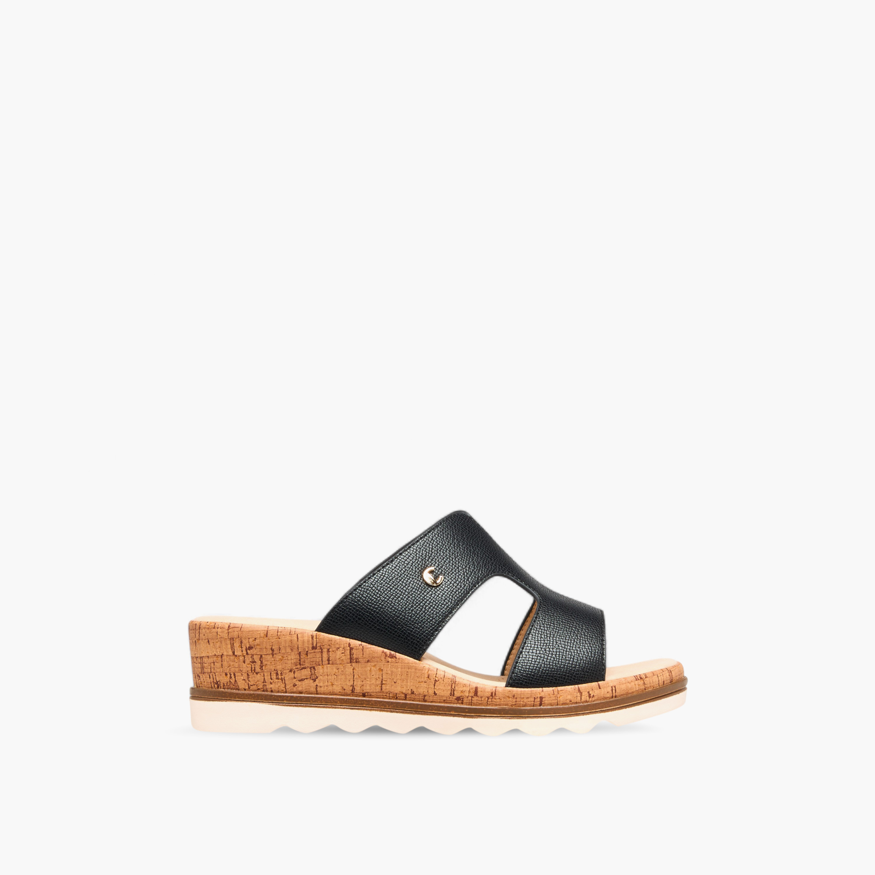 Le Confort Textured Slip-On Comfort Sandals-women-shoes-sandals-heeled-image-2
