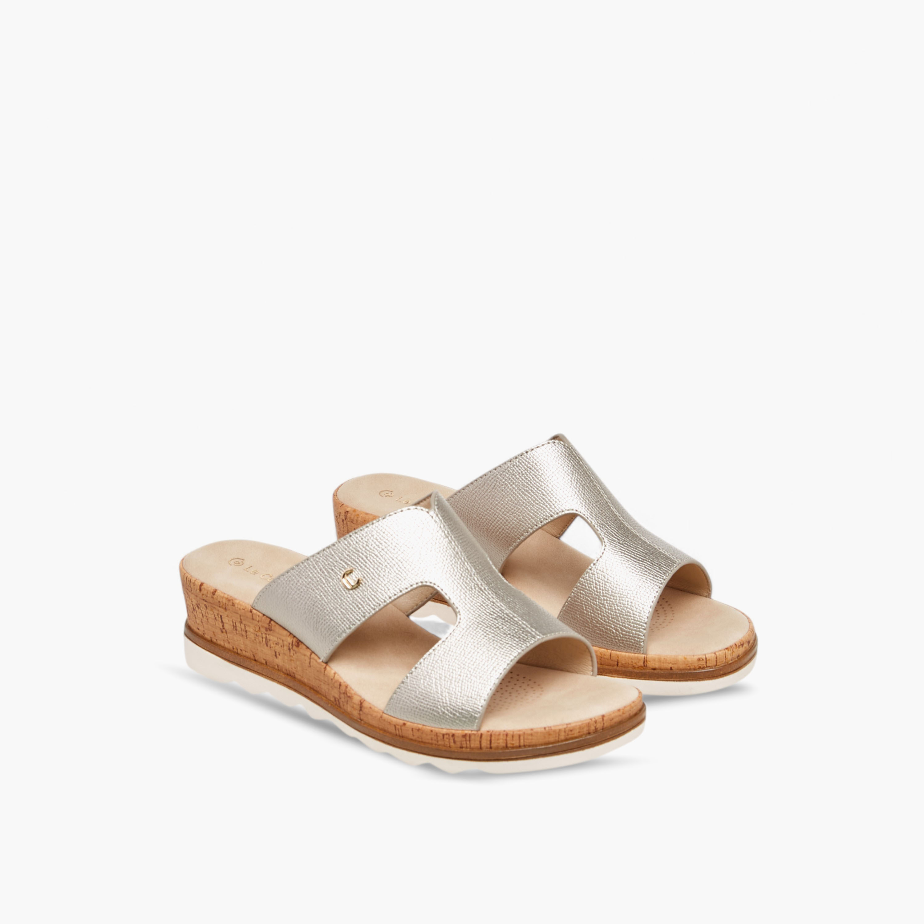 صندل مريح سهل الارتداء معدني من لو كونفورت-women-shoes-sandals-heeled-image-1