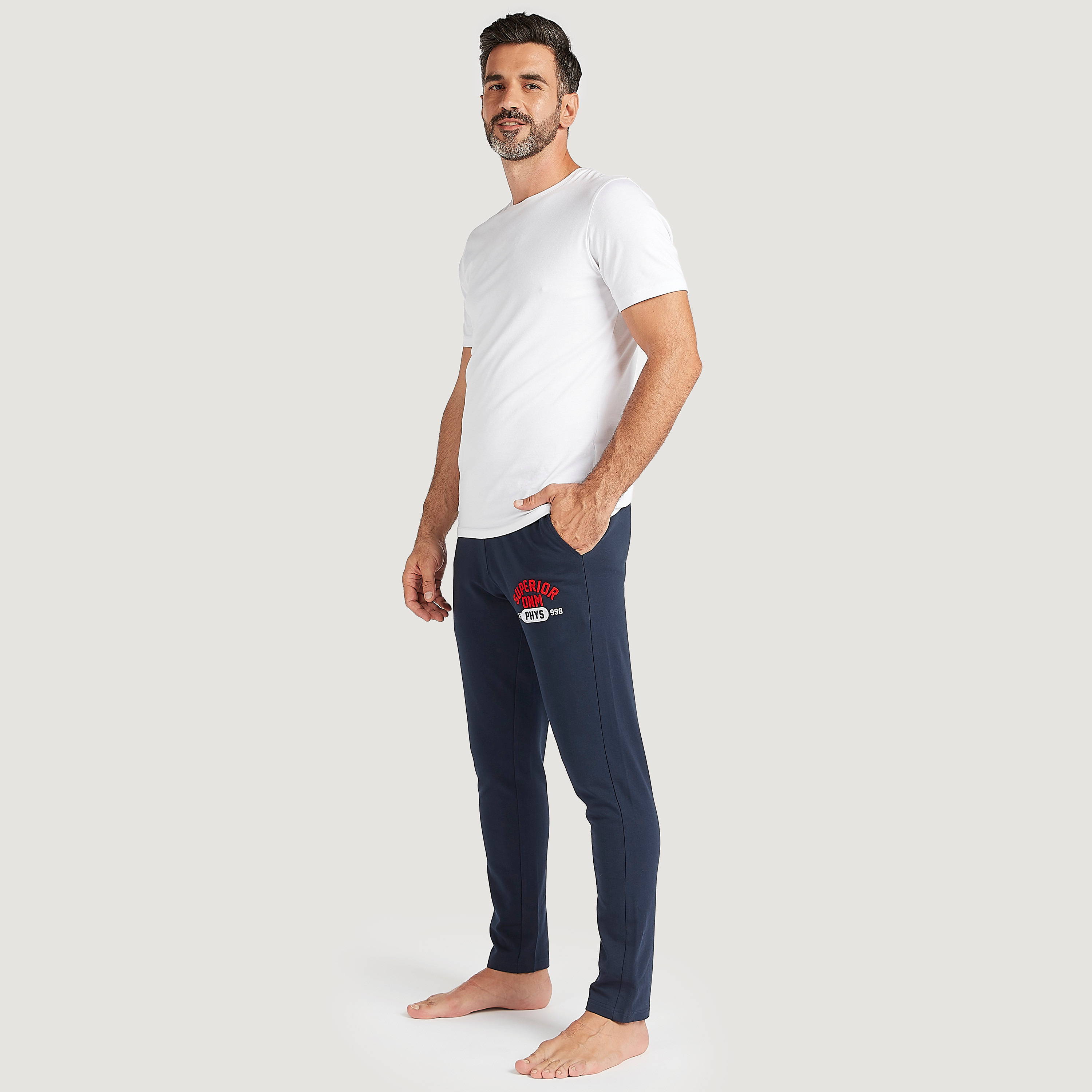 Embroidered Full Length Pyjamas with Drawstring Closure and Pockets-men-clothing-nightwear-pyjamaandshorts-image-2