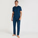 Solid Crew Neck T-shirt and Full Length Pyjama Set-Sets-thumbnail-1
