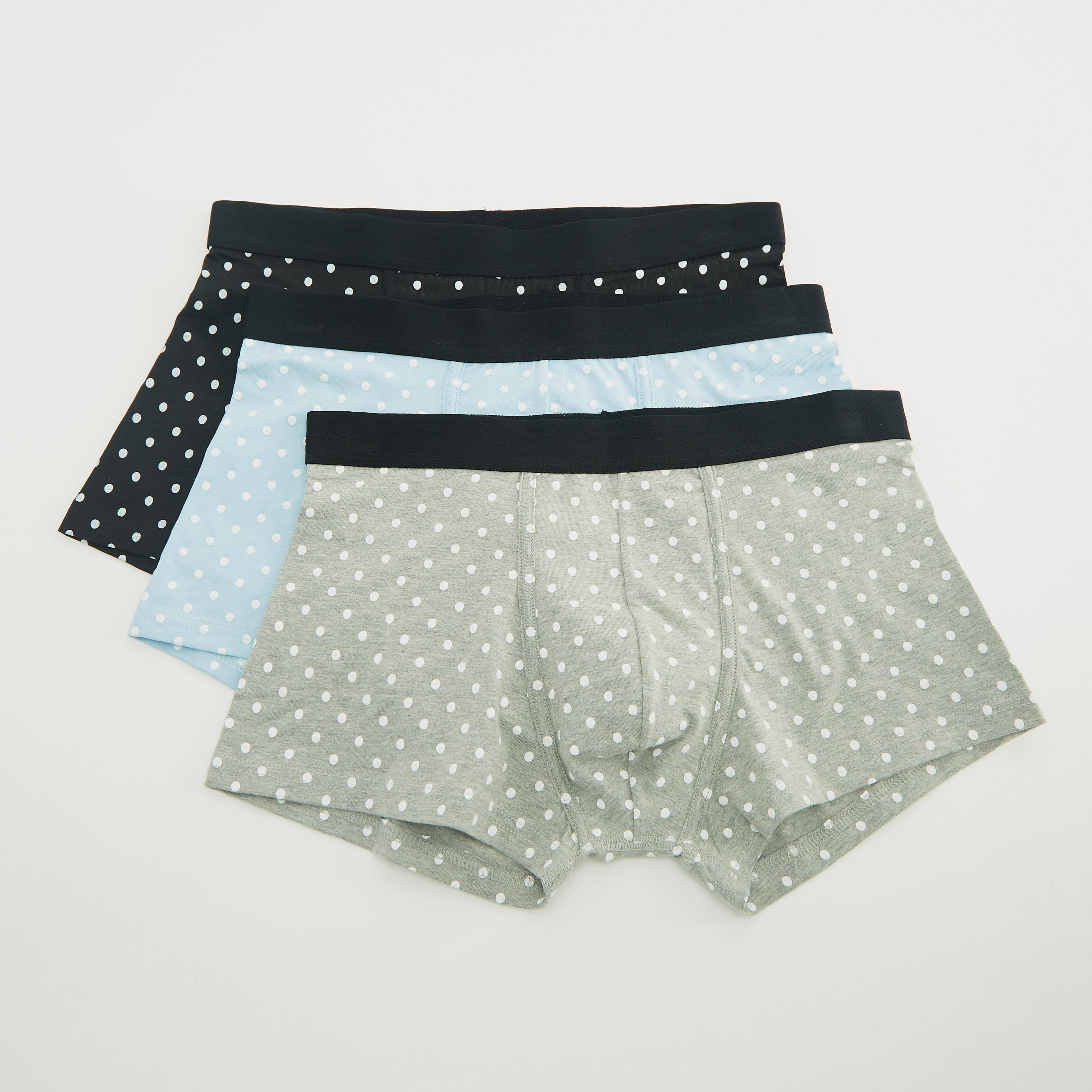 Set of 3 - Polka Dot Trunks with Elasticated Waistband-men-clothing-innerwear-underwear-image-1