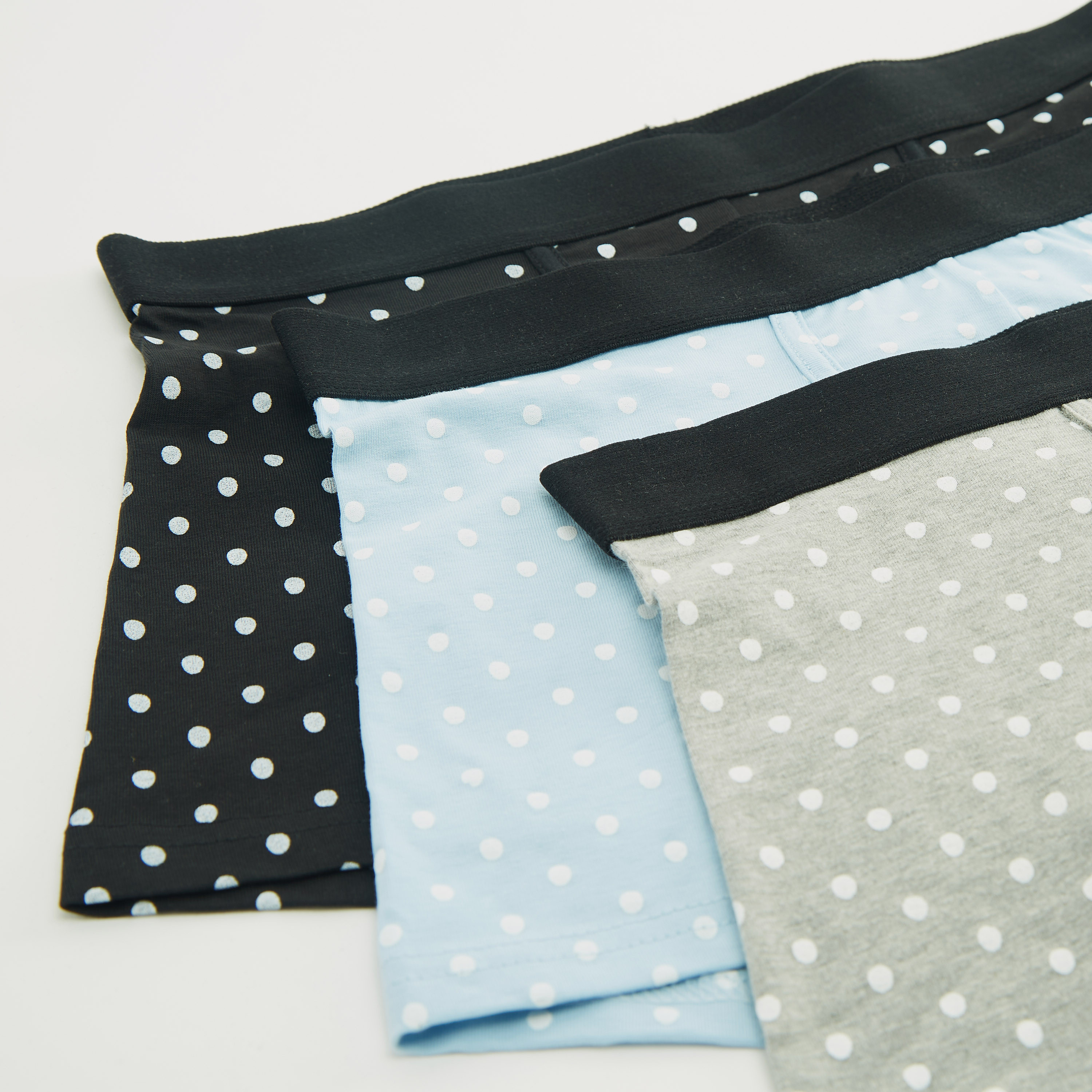Set of 3 - Polka Dot Trunks with Elasticated Waistband-men-clothing-innerwear-underwear-image-2