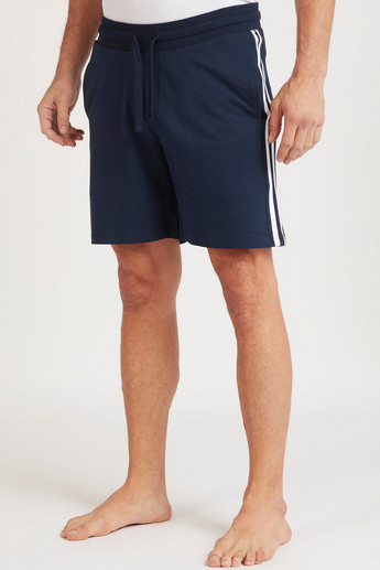 Buy Men's Striped Shorts with Drawstring Closure and Pockets Online