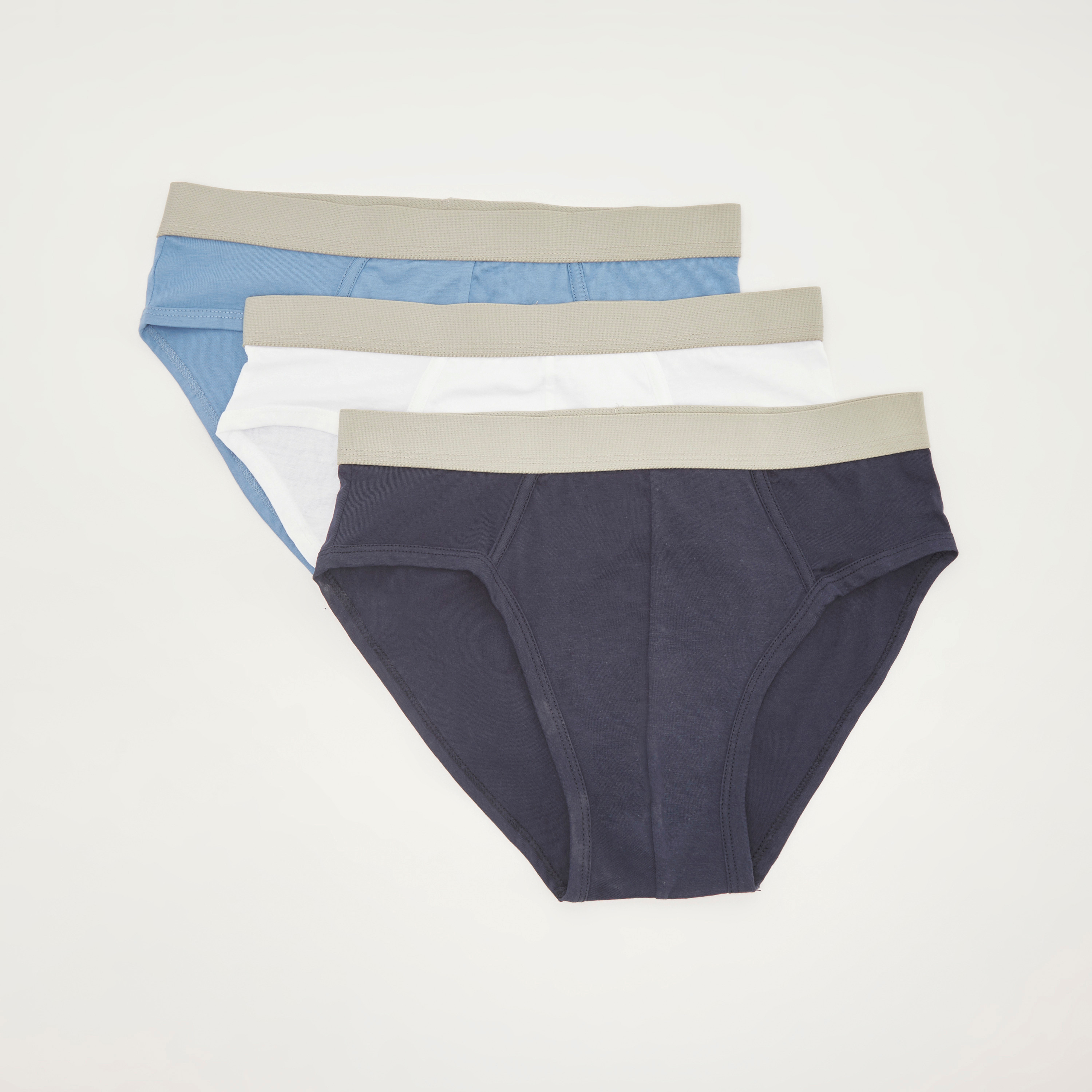 Set of 3 Assorted Briefs with Elasticated Waistband