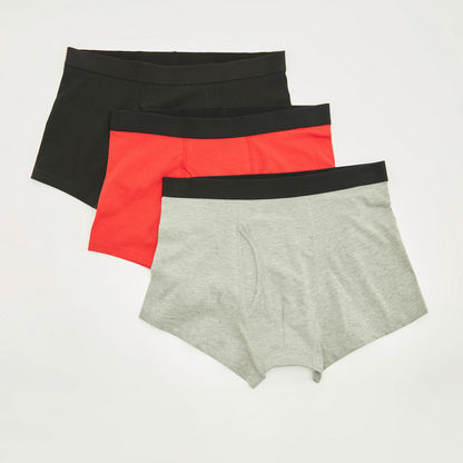Solid Trunk with Elasticated Waistband - Set of 3