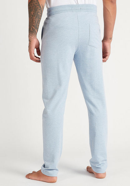 Solid Full Length Pyjamas with Drawstring Closure and Pockets