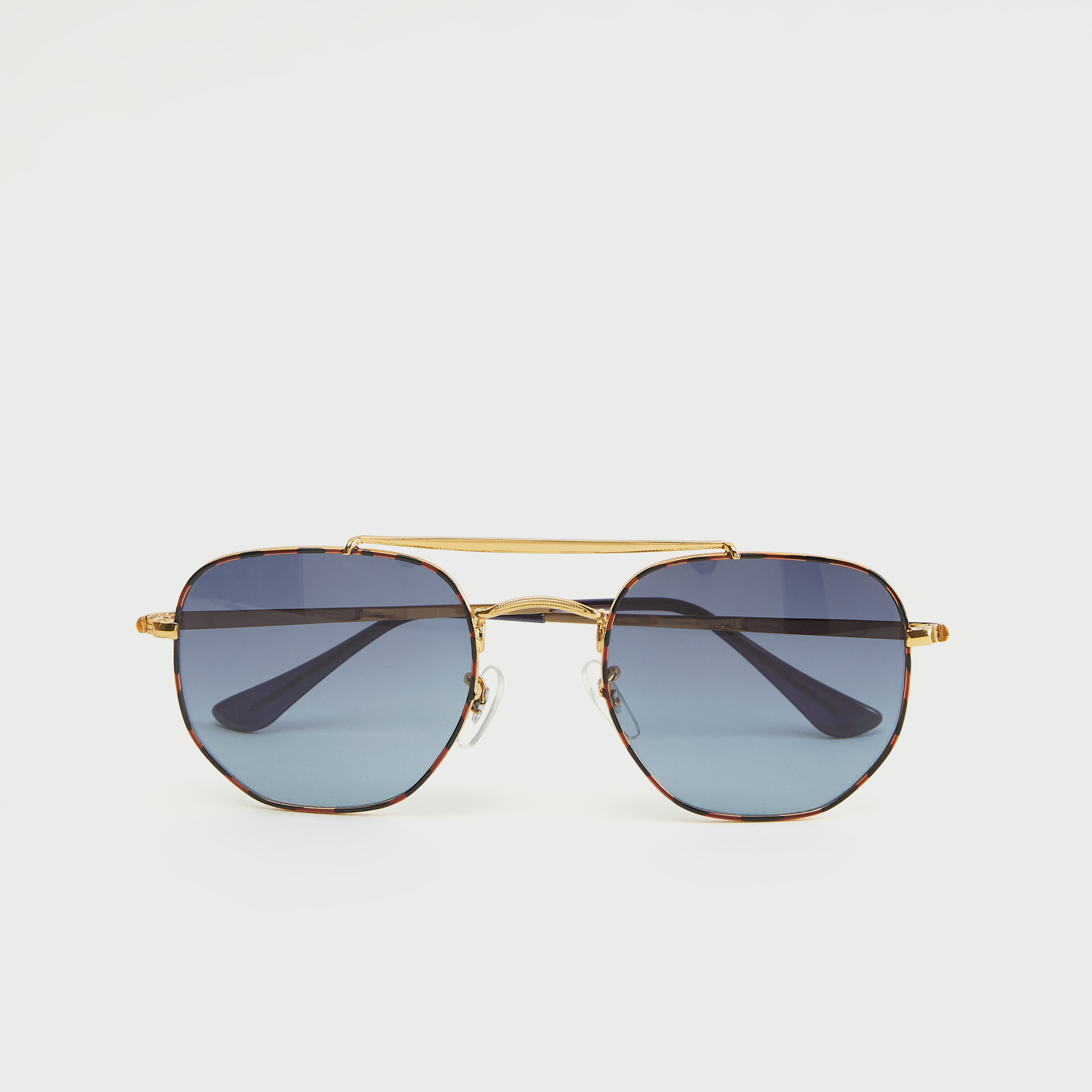 Animal Print Rim Aviator Sunglasses with Nose Pads-men-sunglasses-image-1