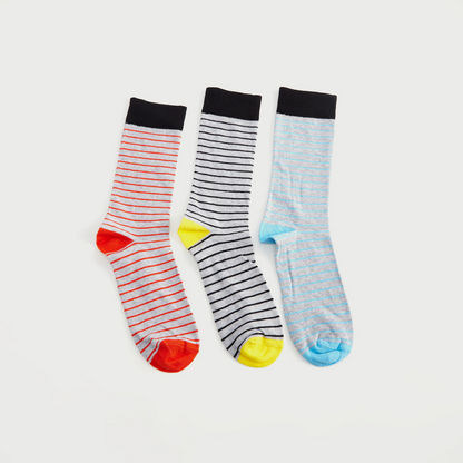 Set of 3 - Striped Calf Length Socks