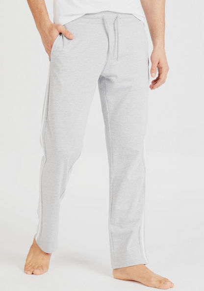 Solid Pyjamas with Drawstring Closure and Pockets
