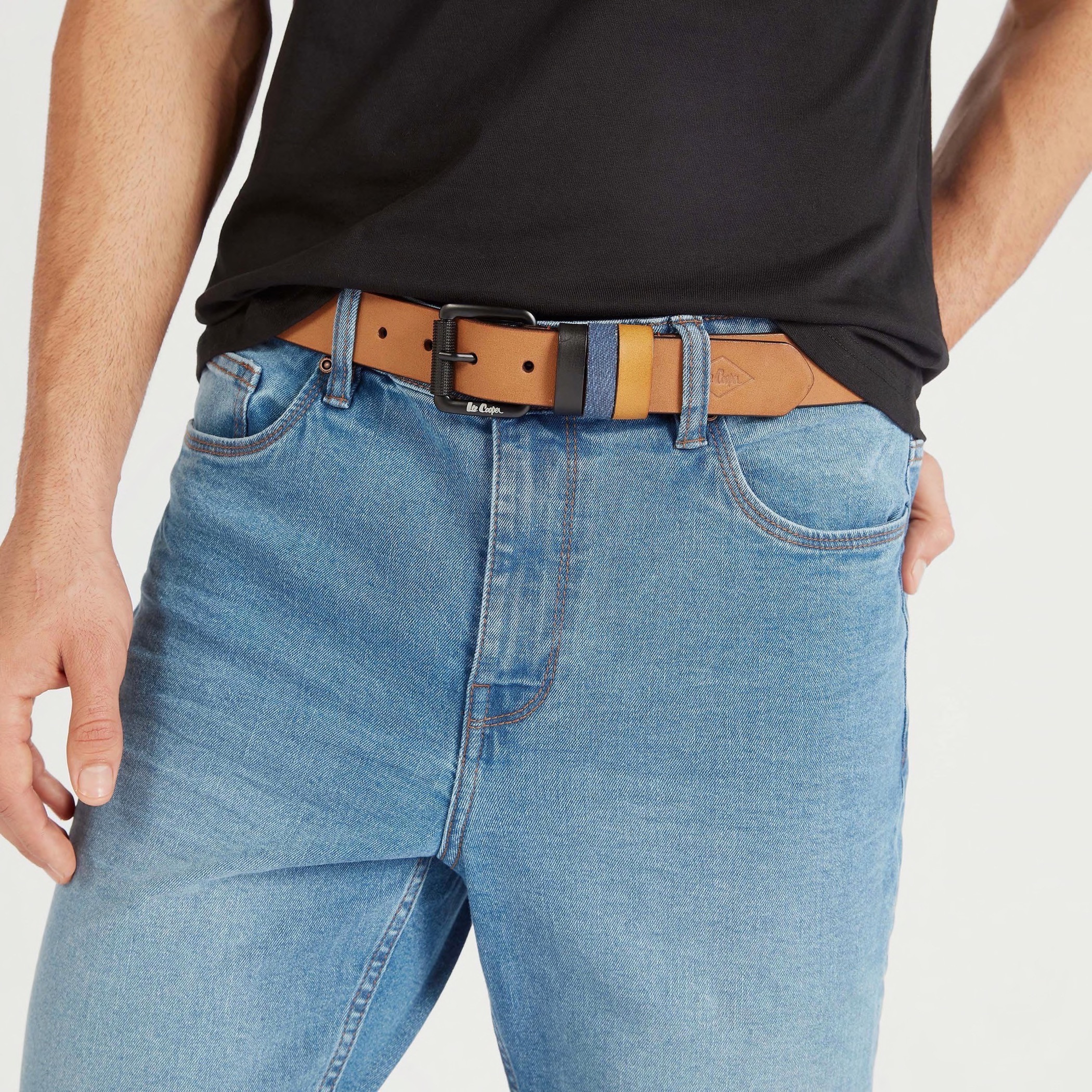 حزام جلد بإبزيم دبوس للإغلاق من لي كوبر-men-beltsandwallets-belts-image-2