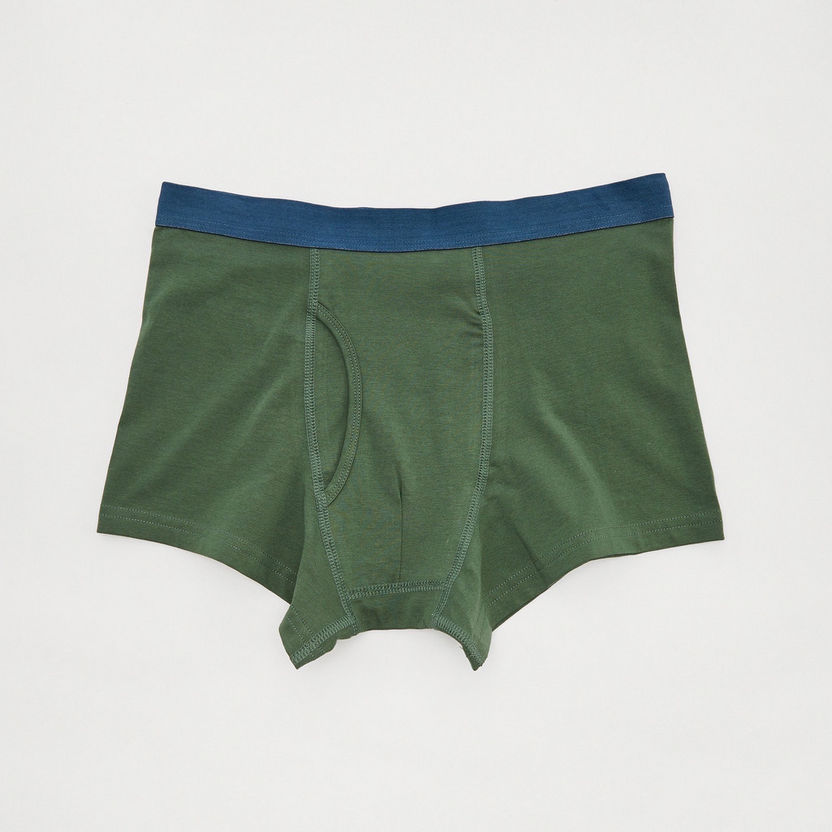 Set of 3 - Solid Trunks with Elasticated Waistband-Underwear-image-2