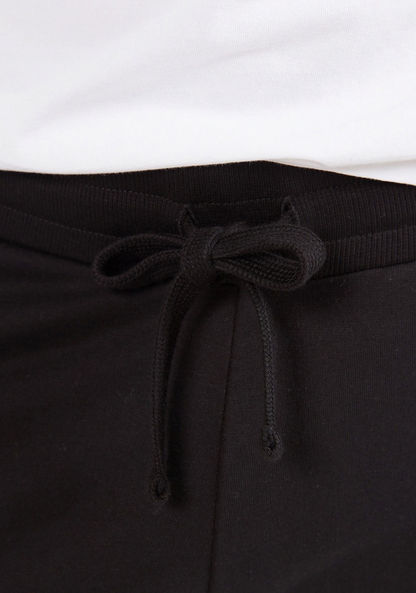 Solid Pyjamas with Drawstring Closure and Side Tape Detail-Bottoms-image-2