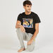 Johnny Bravo Print T-shirt and Full Length Pyjama Set-Sets-thumbnailMobile-0