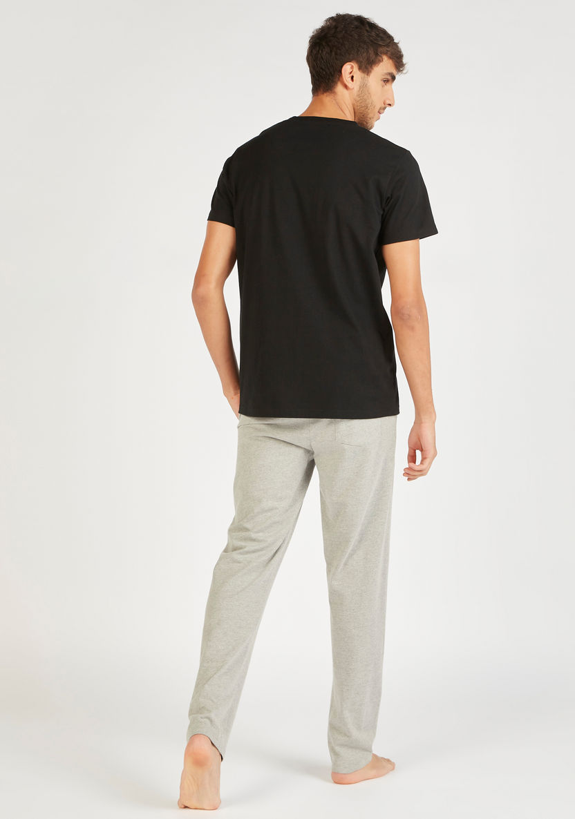 Johnny Bravo Print T-shirt and Full Length Pyjama Set-Sets-image-4