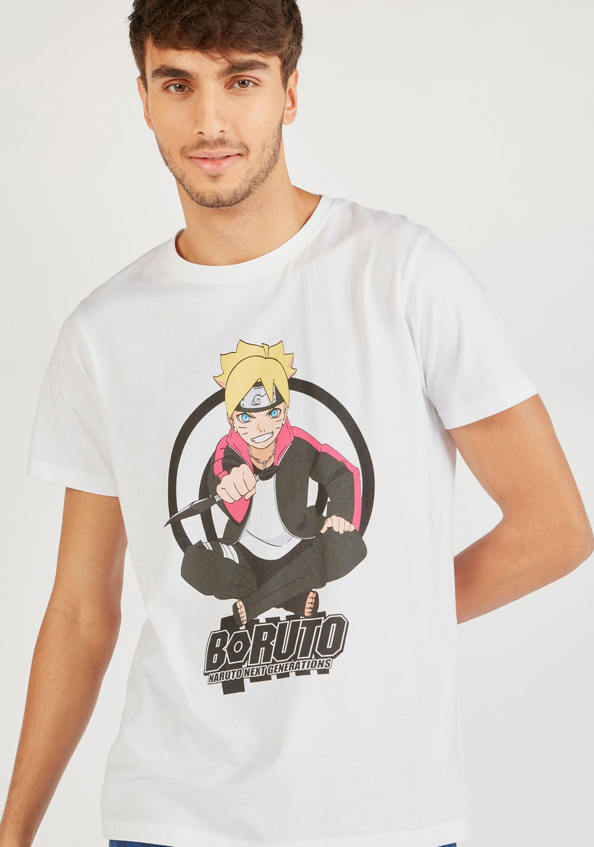 Boruto Print T-shirt and Full Length Pyjama Set-Sets-image-2