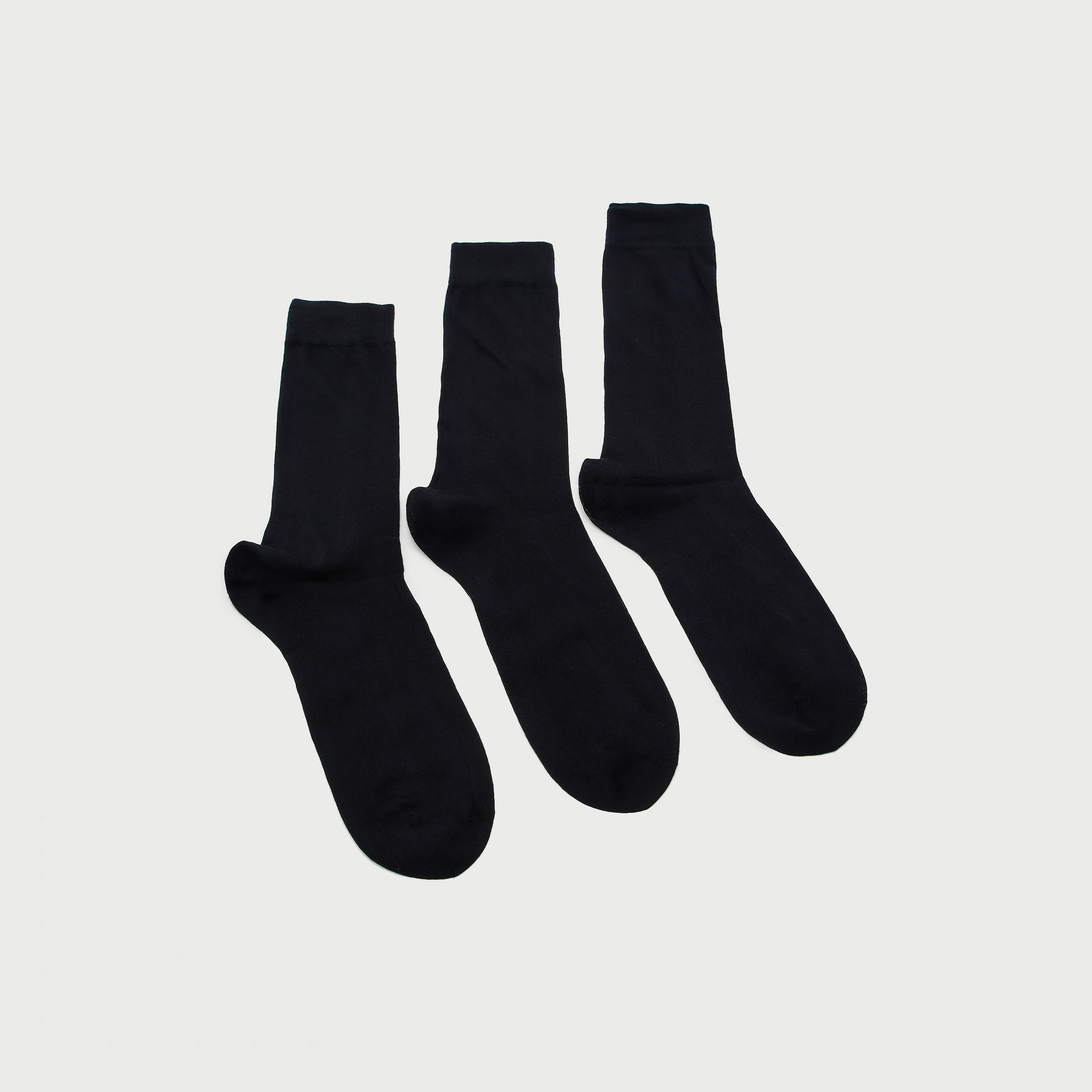 Set of 3 - Solid Calf Length Socks-men-socks-image-1