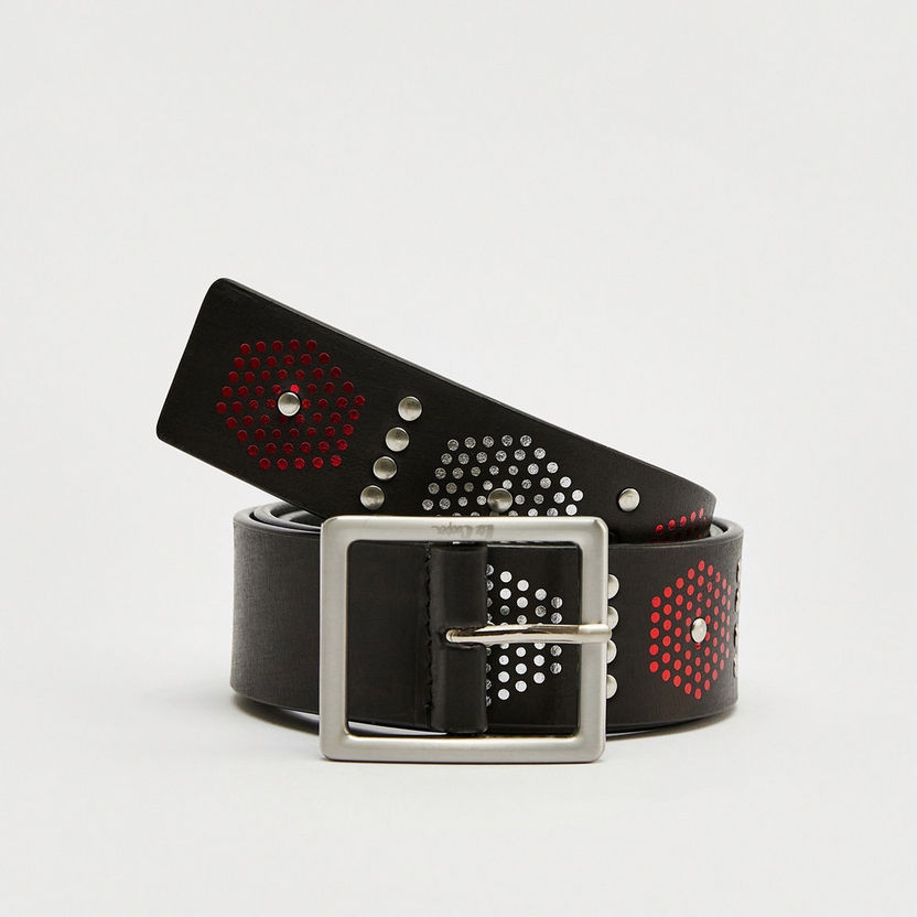 Lee Cooper Textured Waist Belt with Pin Buckle Closure-Belts-image-0