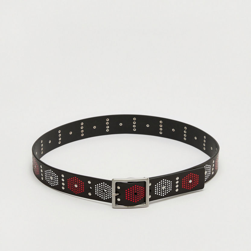 Lee Cooper Textured Waist Belt with Pin Buckle Closure-Belts-image-2