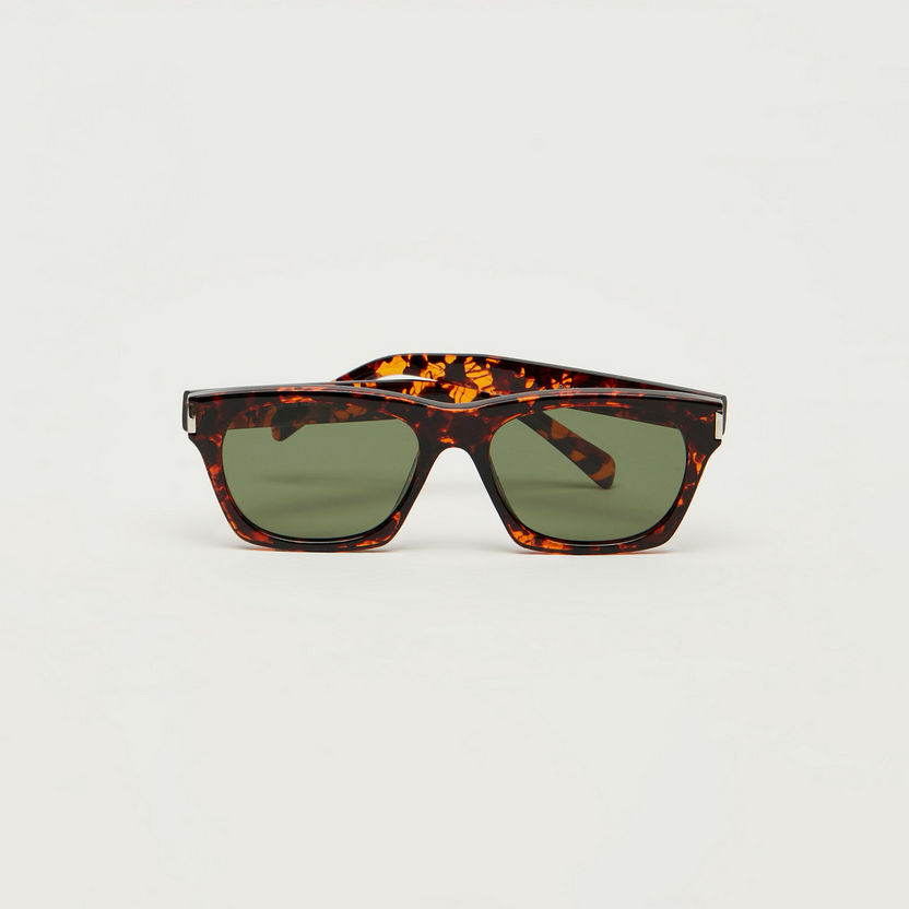 Printed Rim Wayfarer Sunglasses with Nose Pads-Sunglasses-image-0
