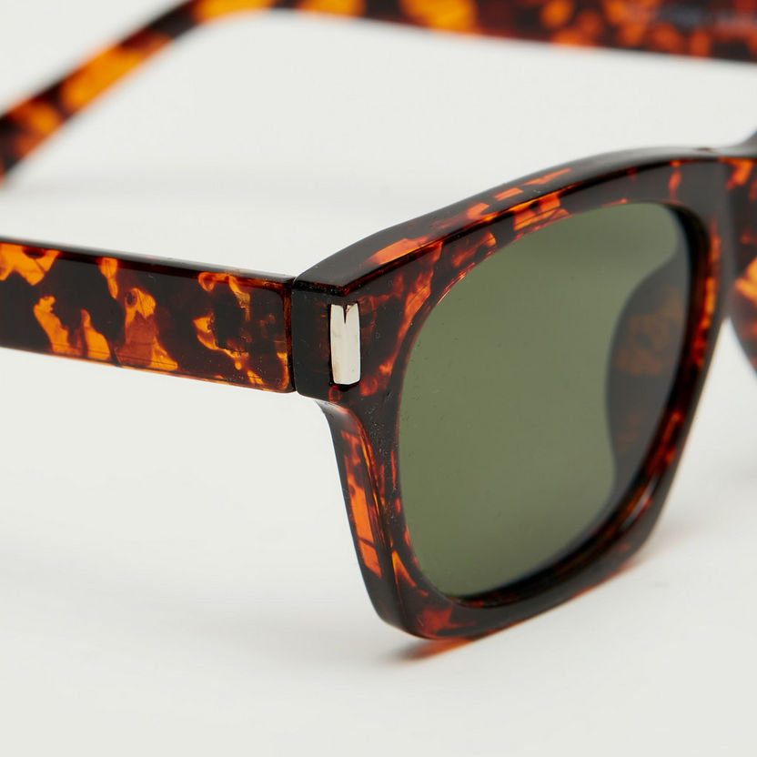 Printed Rim Wayfarer Sunglasses with Nose Pads-Sunglasses-image-1
