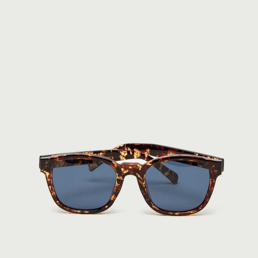 Printed Rim Wayfarer Sunglasses with Nose Pads-Sunglasses-image-0