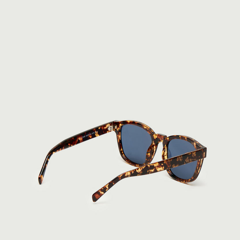 Printed Rim Wayfarer Sunglasses with Nose Pads-Sunglasses-image-2