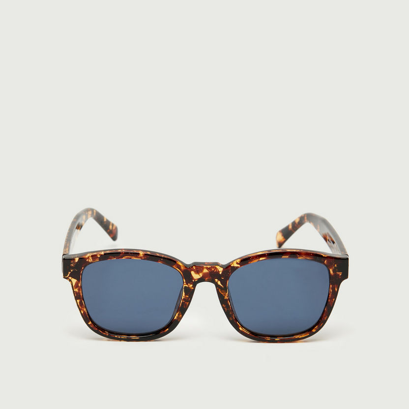 Printed Rim Wayfarer Sunglasses with Nose Pads-Sunglasses-image-3
