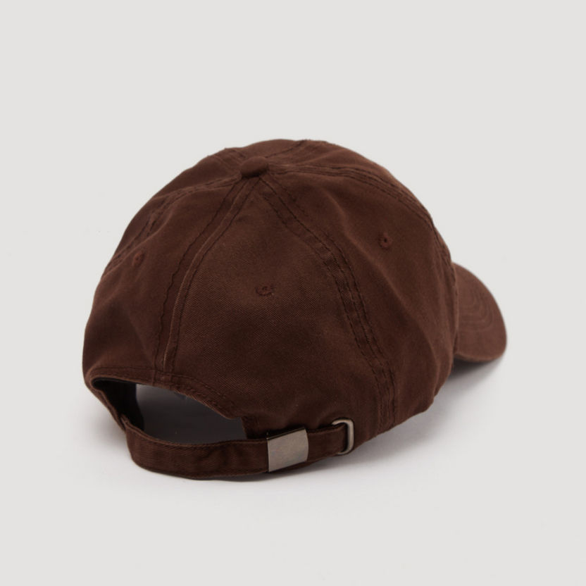 Textured Cap with Snap Buckle Closure-Caps & Hats-image-5