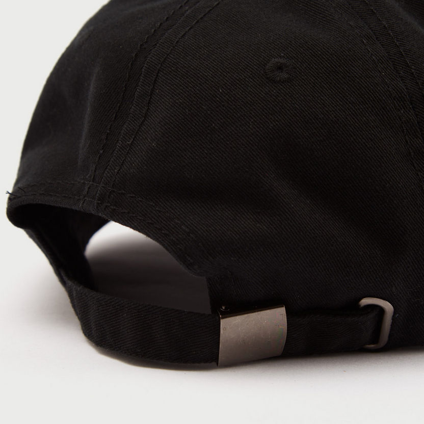 Text Embroidered Cap with Snap Buckle Closure-Caps & Hats-image-1