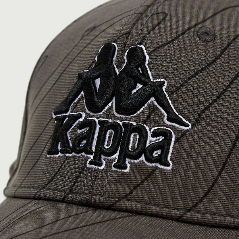 Kappa Printed Cap with Hook and Loop Strap Closure-Caps & Hats-image-2
