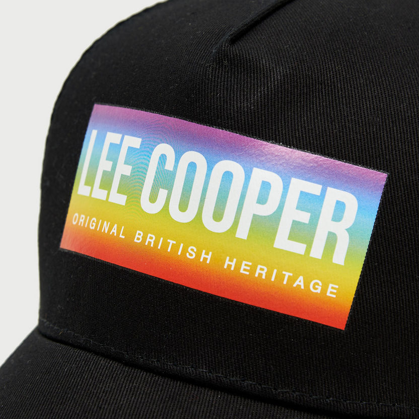 Lee Cooper Printed Cap with Snap Back Closure and Mesh Panels-Caps & Hats-image-2
